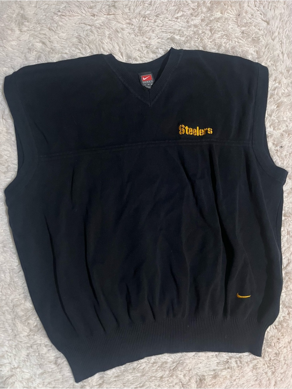 Nike Men's Vintage Black Steelers Sleeveless Sweater Vest